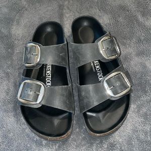 Black Leather Birkenstocks - 39